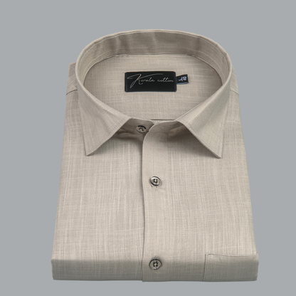 Bristol Linen Light Fawn Colour Shirts For Men