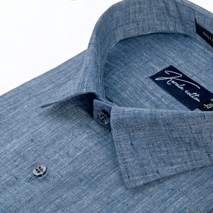 Linen Khadi Blue Colour Shirts For Men
