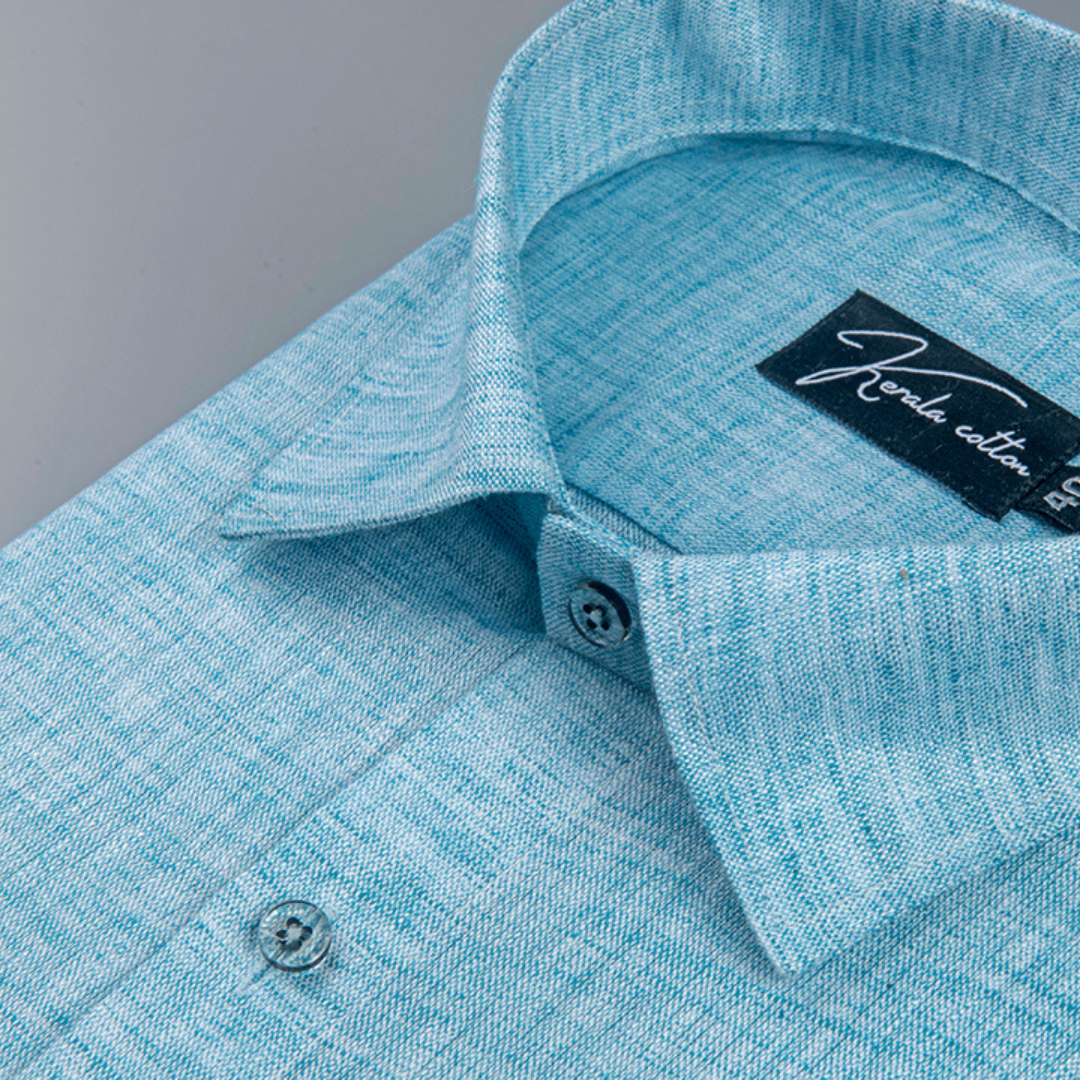 60 Lea Pure Linen Dark Rama Blue Colour Shirts for Men