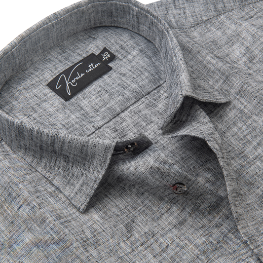 Gray Colour Dual Tone Cotton Shirts for Men