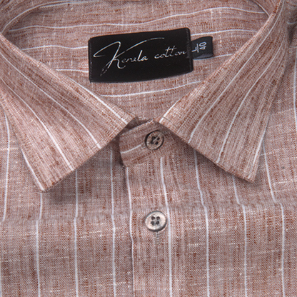 Euro Linen Coffee with White Lining Shirts for Men