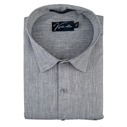 Linen Khadi Dark Grey Colour Shirts For Men