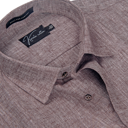 100% Linen Prime Light Marrun Colour Shirts For Men