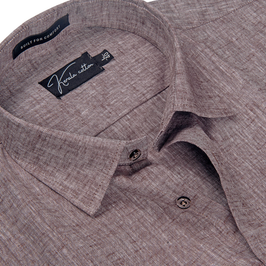 100% Linen Prime Light Marrun Colour Shirts For Men