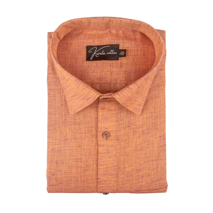 Orange Colour Dual Tone Cotton Shirts for Men