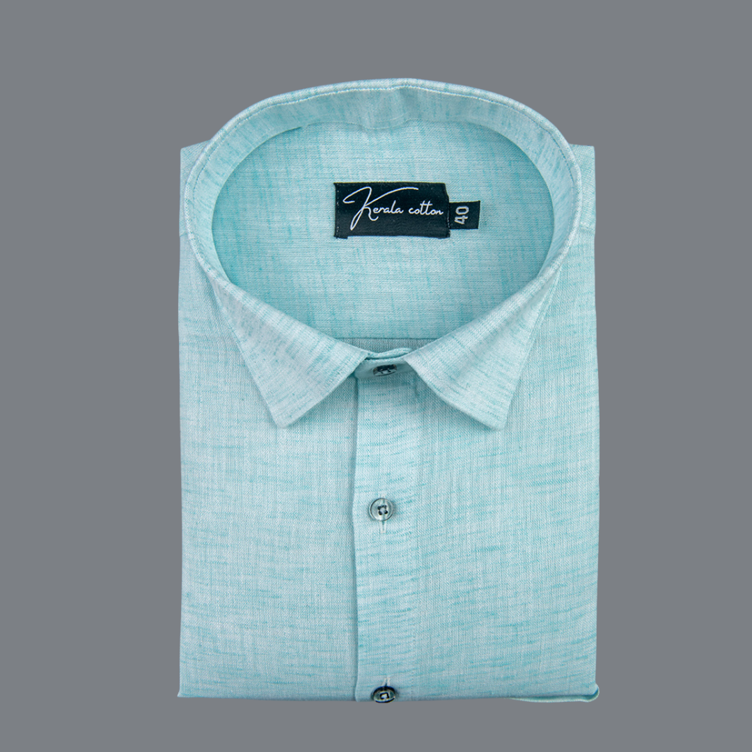 60 Lea Pure Linen Light Rama Blue Colour Shirts for Men