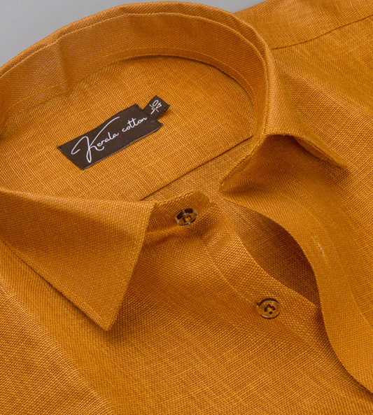 Golden Fone Colour Blended Linen Shirts For Men