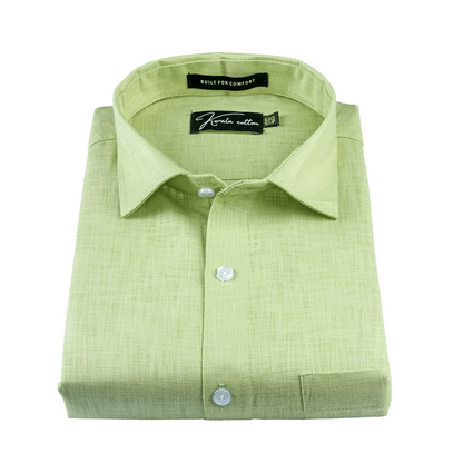 Pista Green Colour Linen Cotton shirt for men