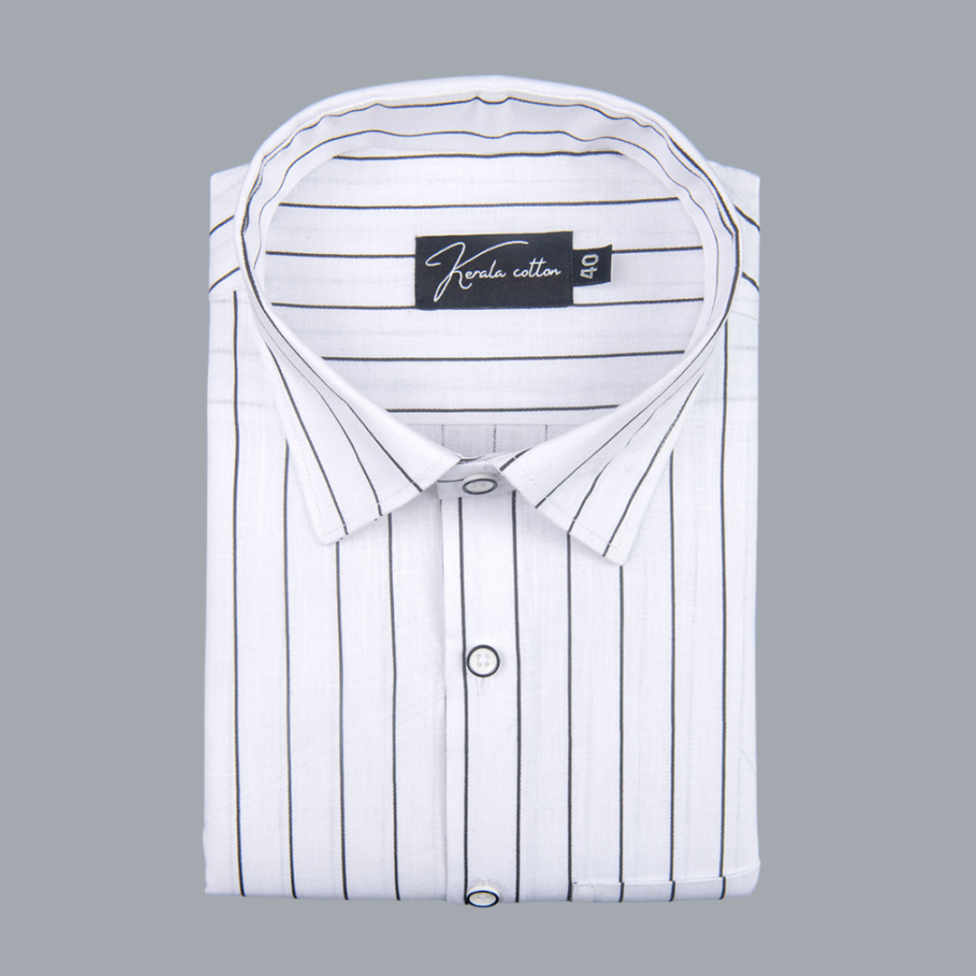 Turkey Linen White with Dark Gray Lining Shirts for Men