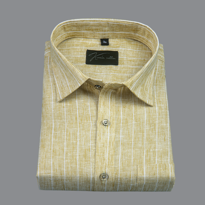 Euro Linen Mustard with White Lining Shirts for Men