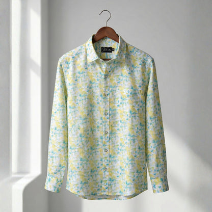 New Italian Linen Lemon with Rama Print Shirts for Men
