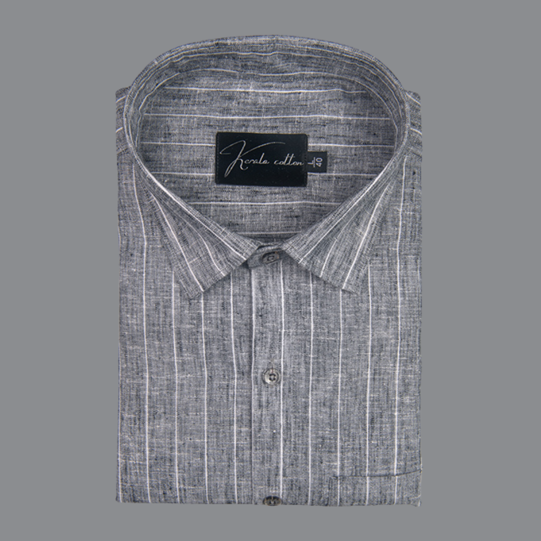 Euro Linen Gray with White Lining Shirts for Men