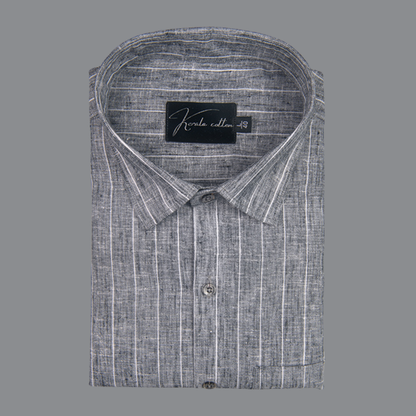 Euro Linen Gray with White Lining Shirts for Men