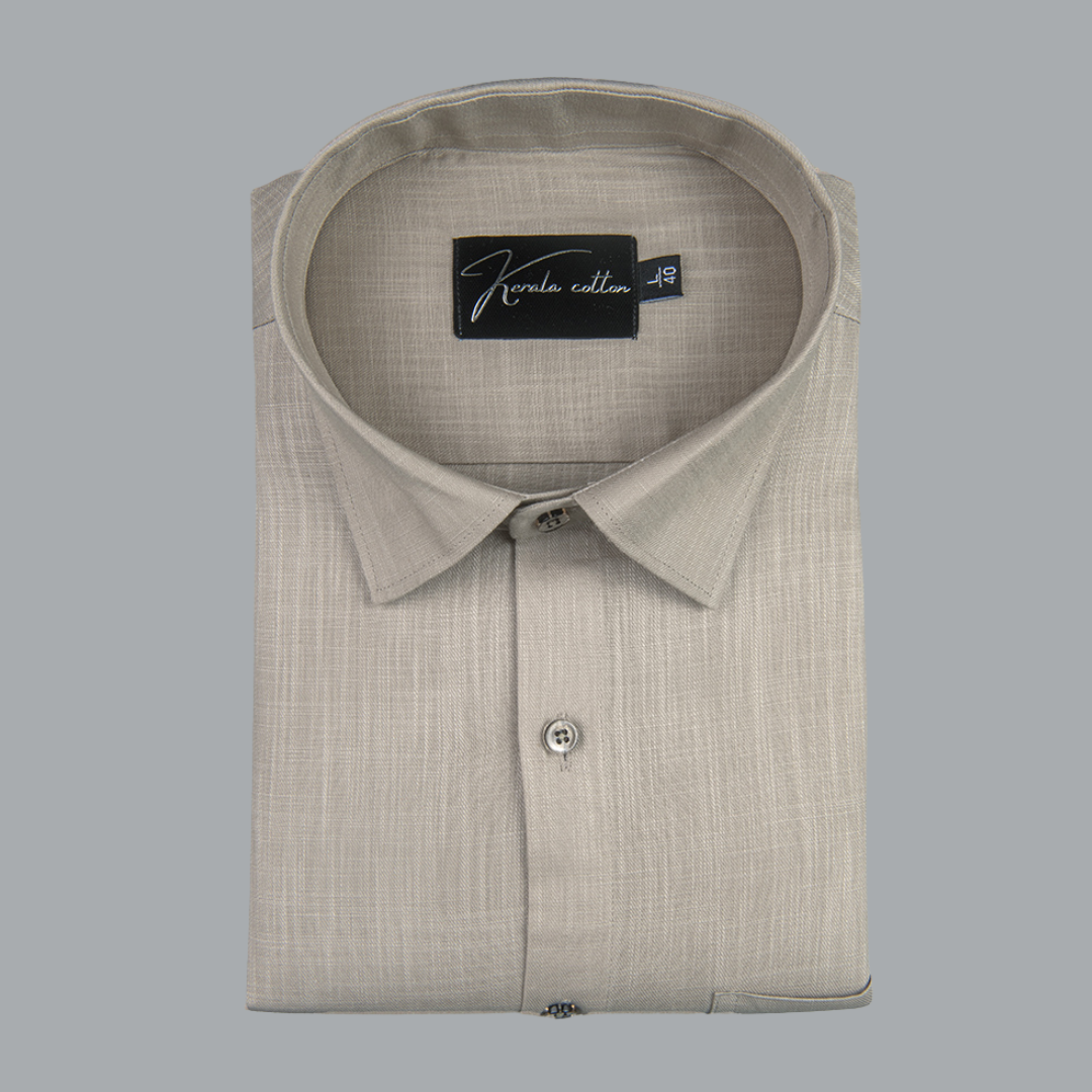Bristol Linen Light Fawn Colour Shirts For Men