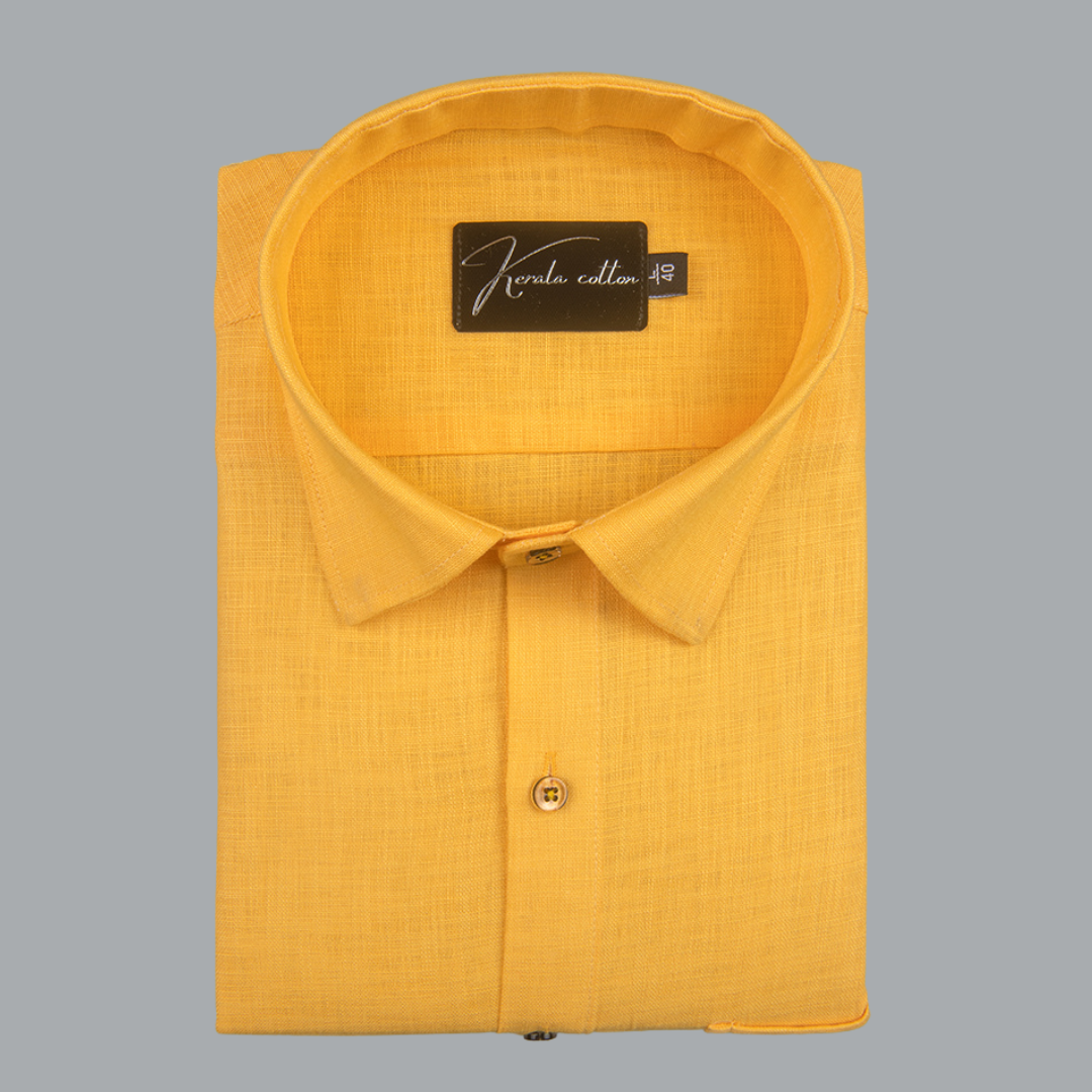 Bristol Linen Dark Yellow Colour Shirts For Men