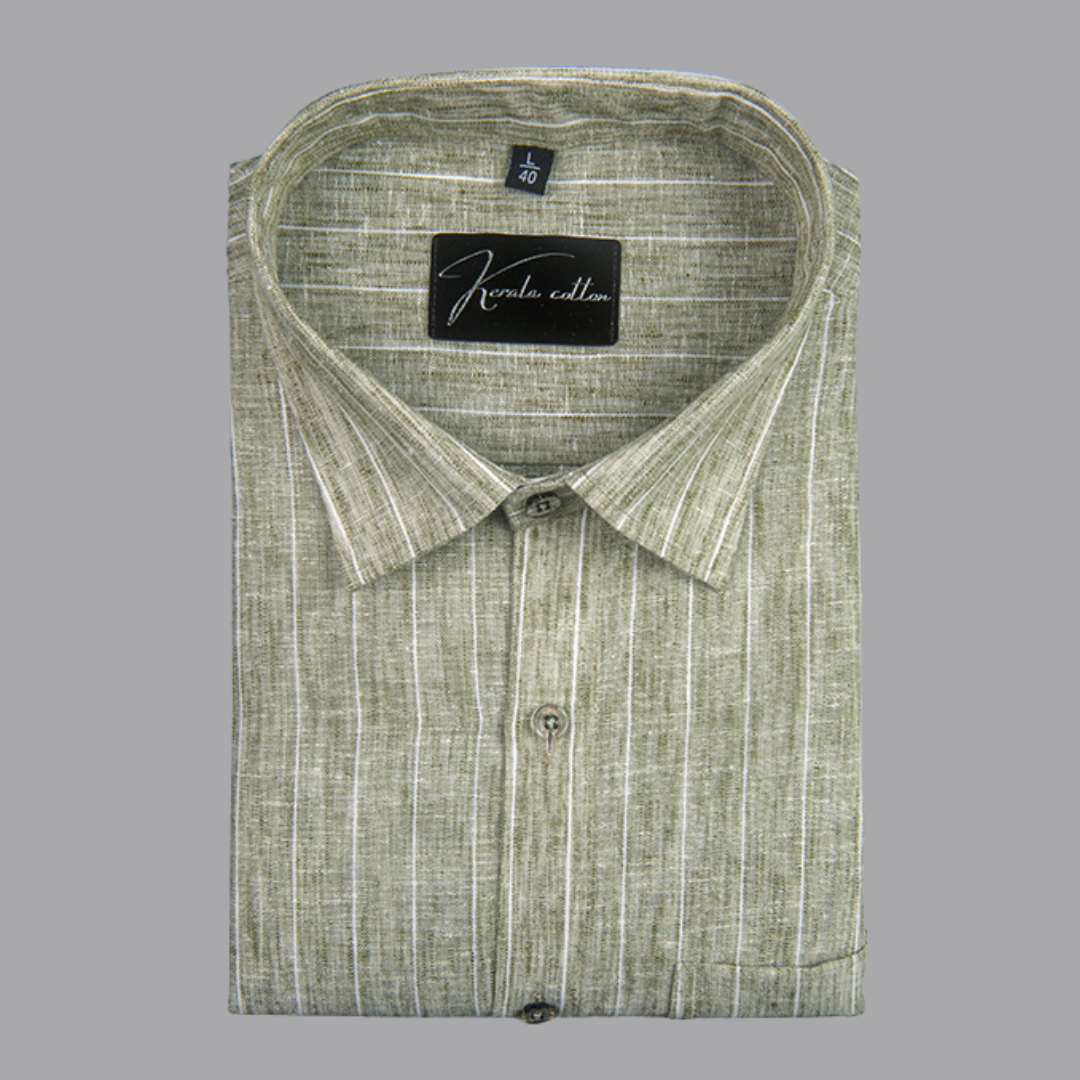 Euro Linen Green with White Lining Shirts for Men