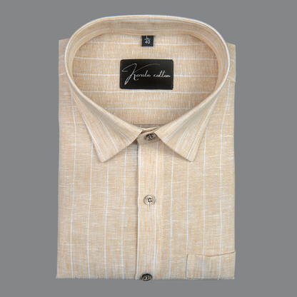 Euro Linen Light Orange with White Lining Shirts for Men