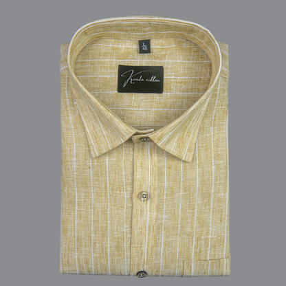 Euro Linen Mustard with White Lining Shirts for Men