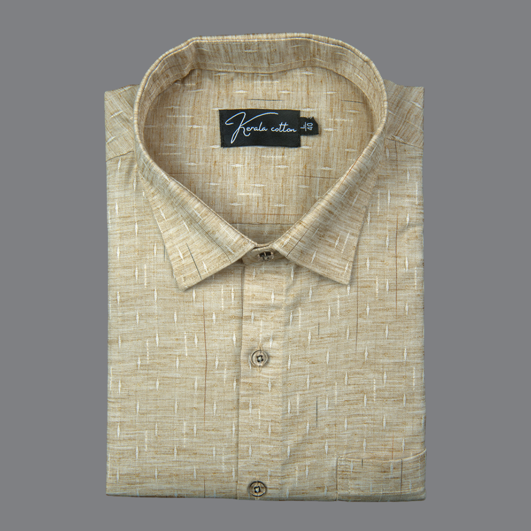Mofatlal Butta Khadi Golden Fone Colour Shirts for Men