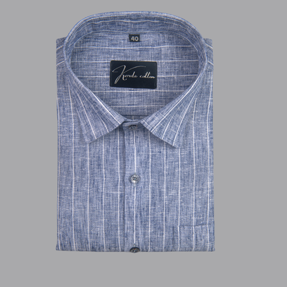 Euro Linen Blue with White Lining Shirts for Men
