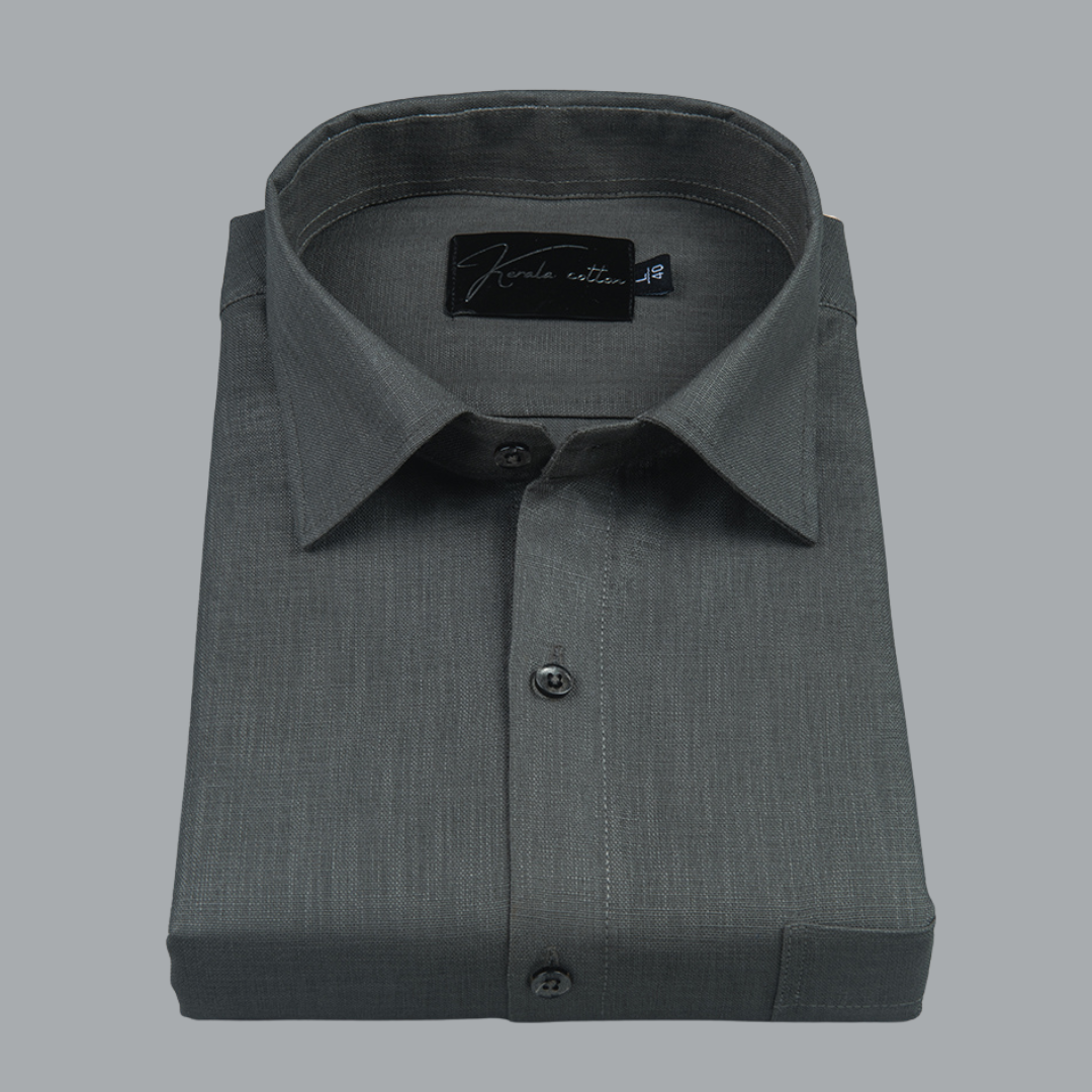 Bristol Linen Dark Grey Colour Shirts For Men