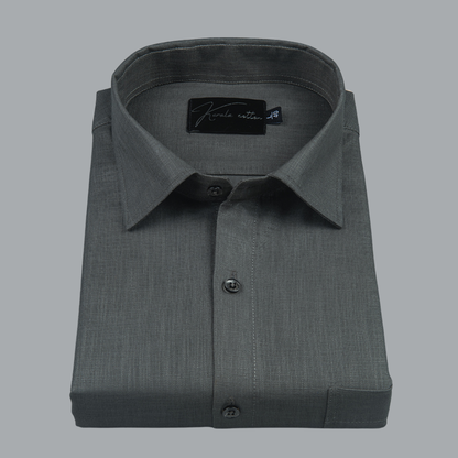 Bristol Linen Dark Grey Colour Shirts For Men