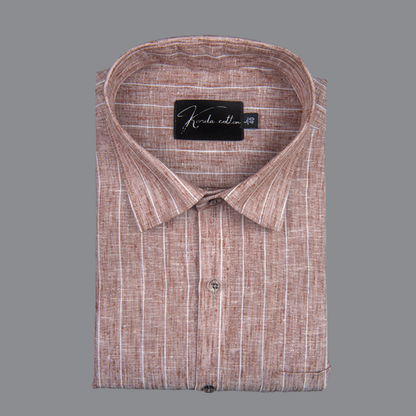 Euro Linen Coffee with White Lining Shirts for Men