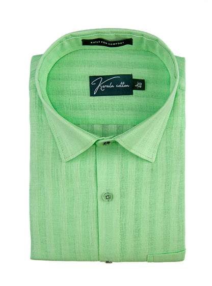 Linen Linning Pista Green Colour Shirts For Men