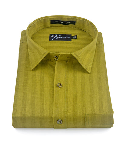 Linen Linning Mahendi Colour Shirts For Men