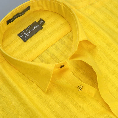 Linen Linning Yellow Colour Shirts For Men