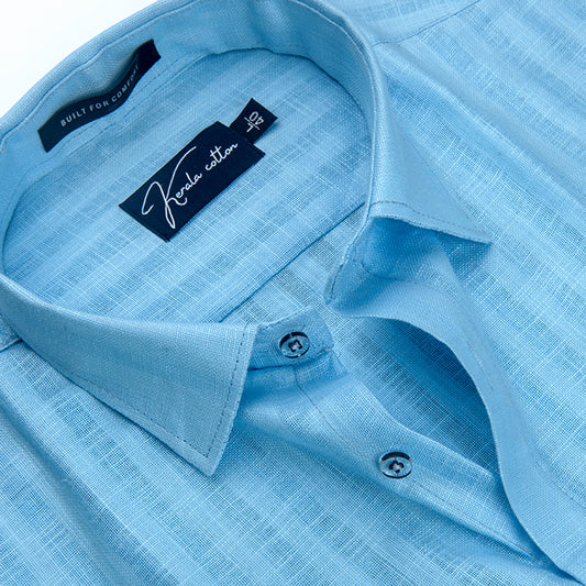 Linen Linning Sky Blue Colour Shirts For Men