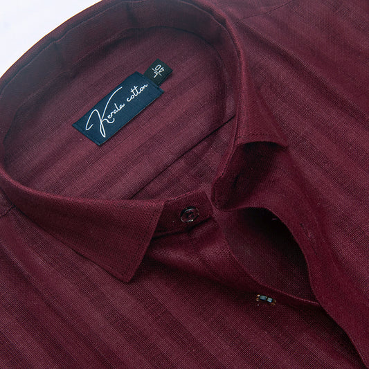 Linen Linning Marrun Colour Shirts For Men