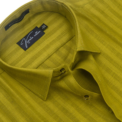 Linen Linning Mahendi Colour Shirts For Men