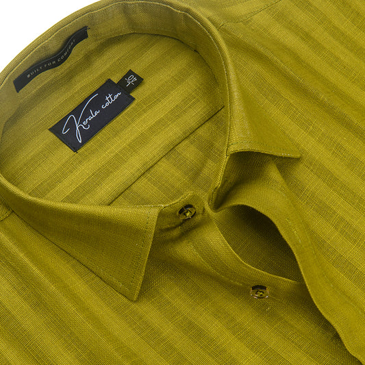 Linen Linning Mahendi Colour Shirts For Men