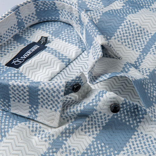 Share Checks White with Sky Shirts for Men