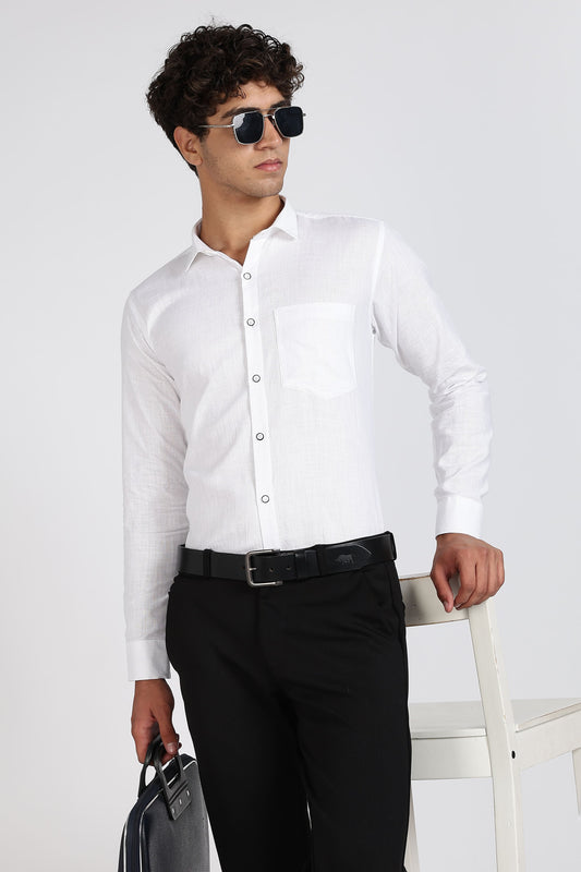 Belgium Casa Linen Prime White Shirts For Men