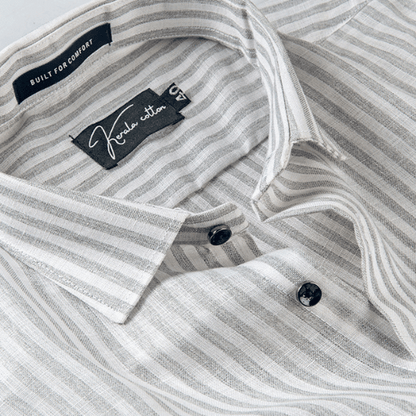 Linen White with Gray Lining Shirts