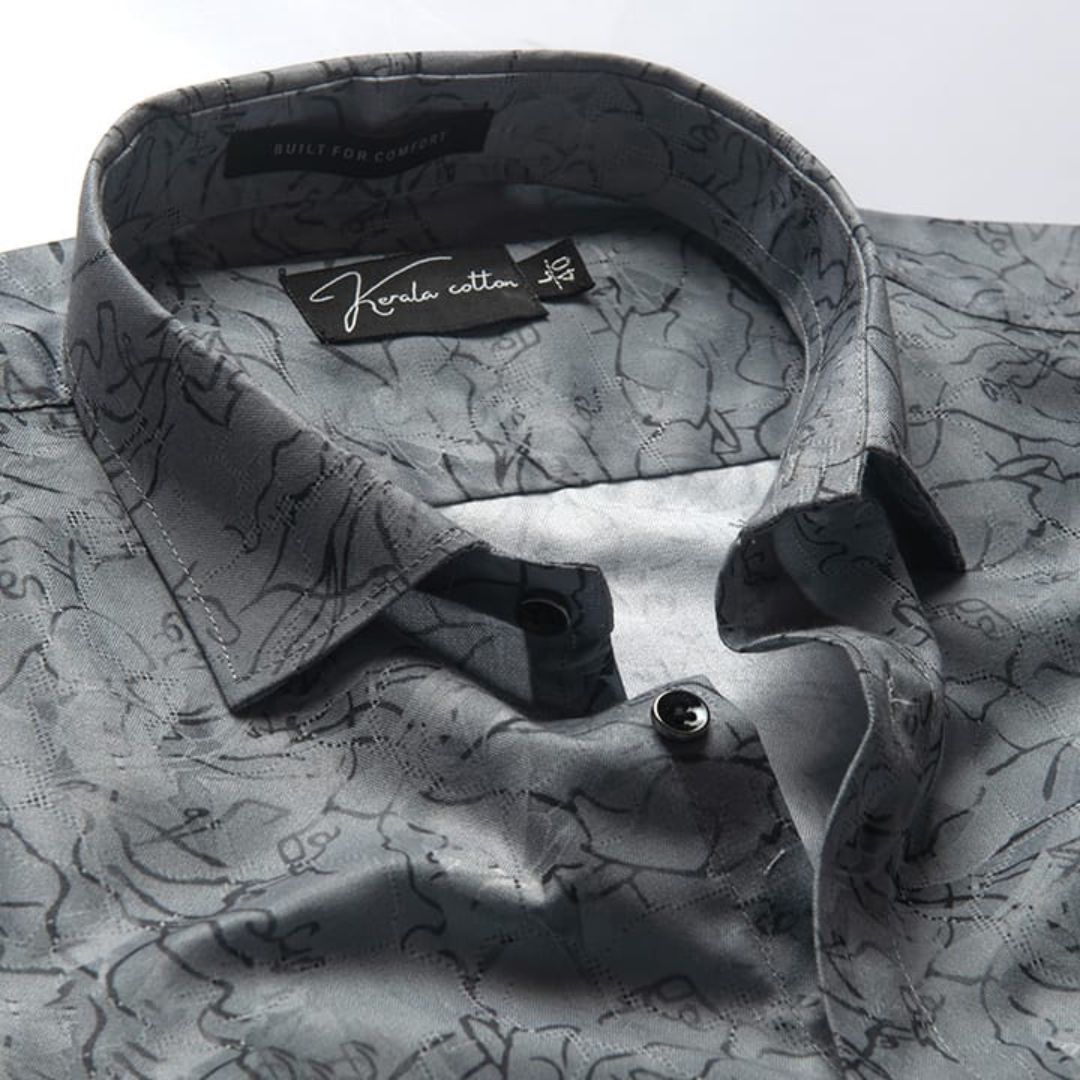 Digital gray with sparkle print cotton shirts