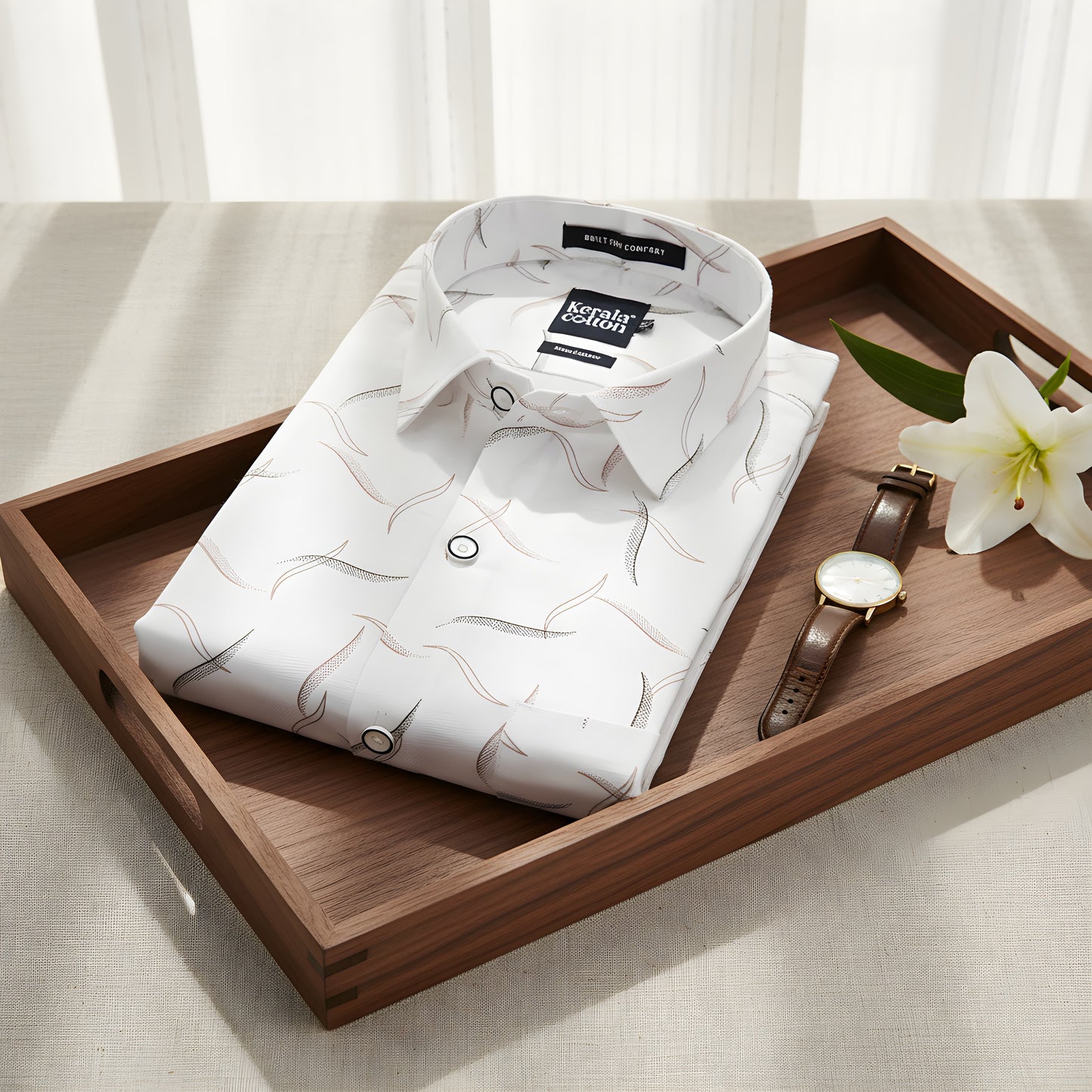 Turkey Linen White With Red Black Sparkle Print