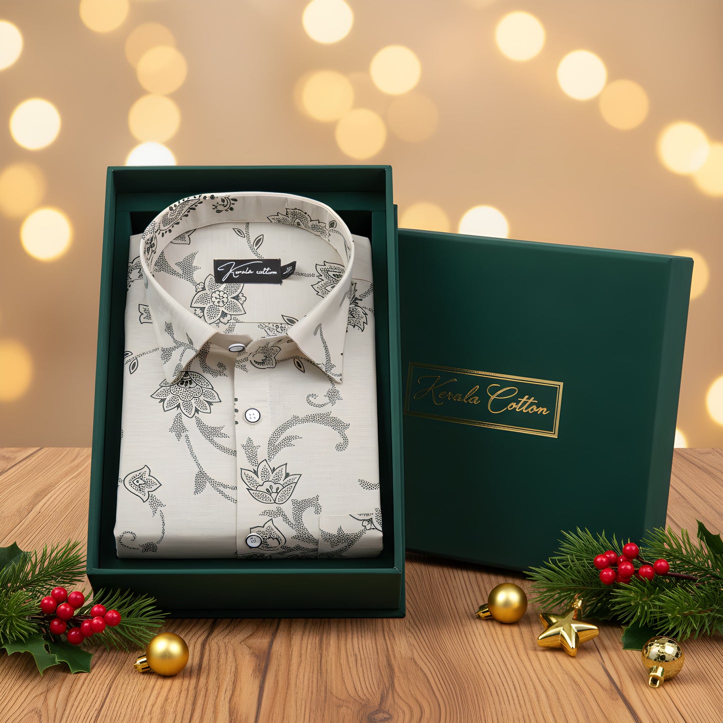 Sidney Linen fone with Mahendi Flower Print Shirts for Men