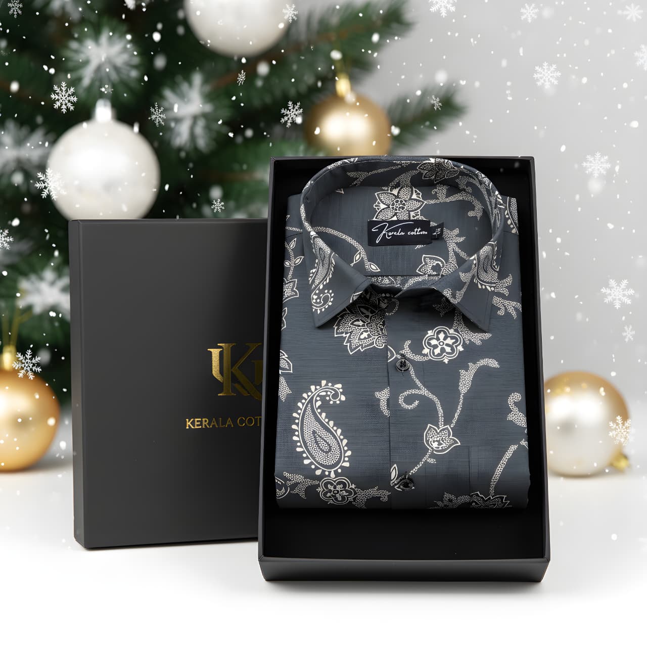 Sidney Linen Black with Fone flower Print Shirts for Men