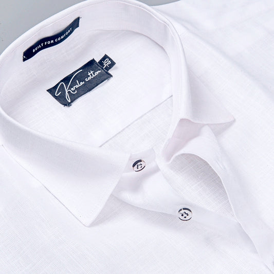 100% Linen Prime White Colour Shirts For Men