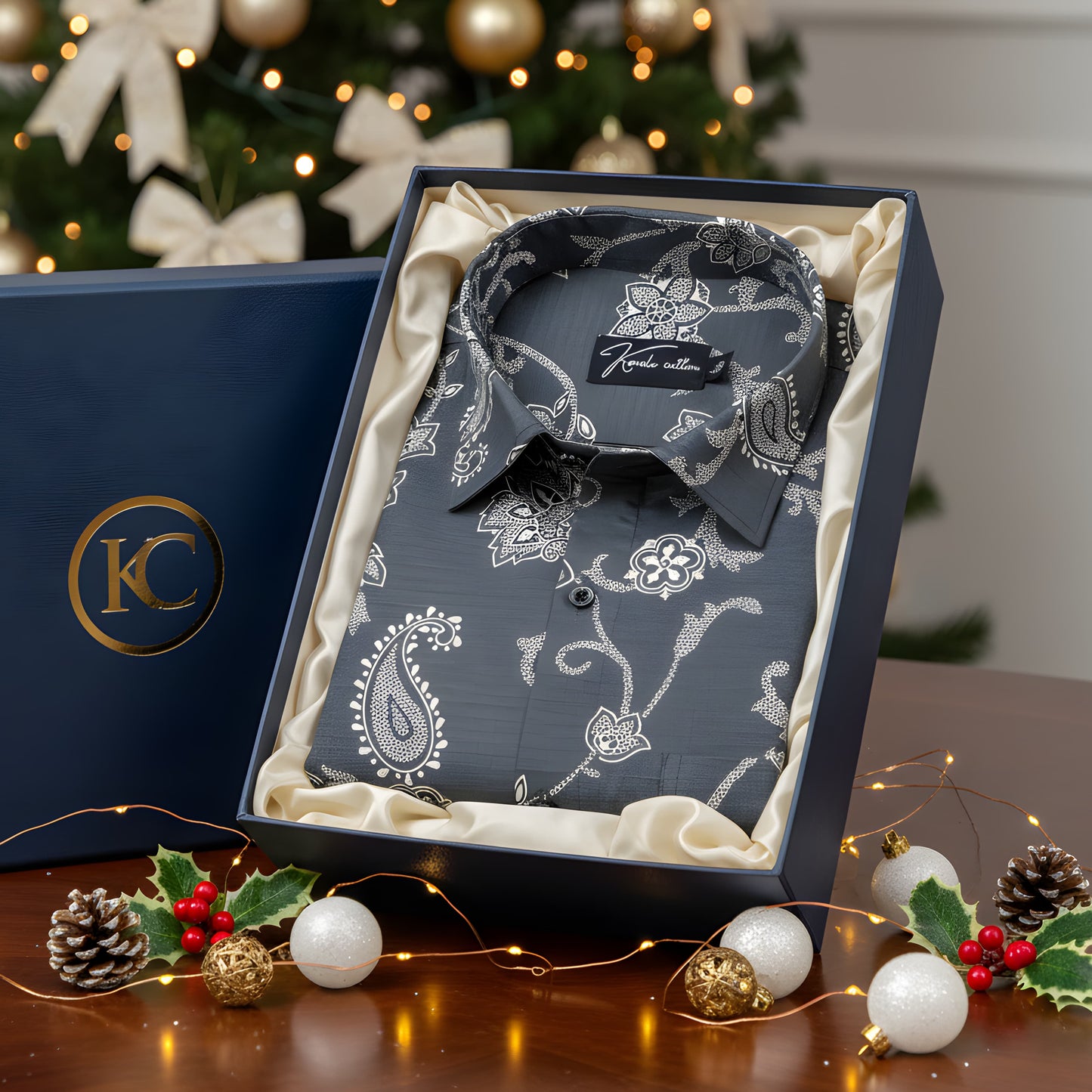 Sidney Linen Black with Fone flower Print Shirts for Men