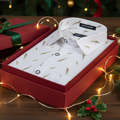 Turkey Linen White with Green Blend Shirts for Men