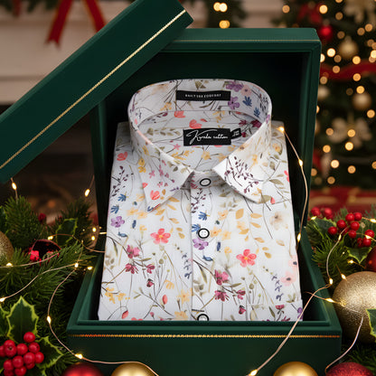 Italian Linen New Multi Mix Flower Print Shirts For Men