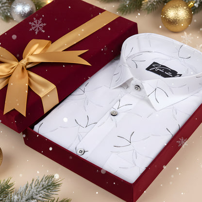 Turkey Linen White With Black Print Shirts for Men