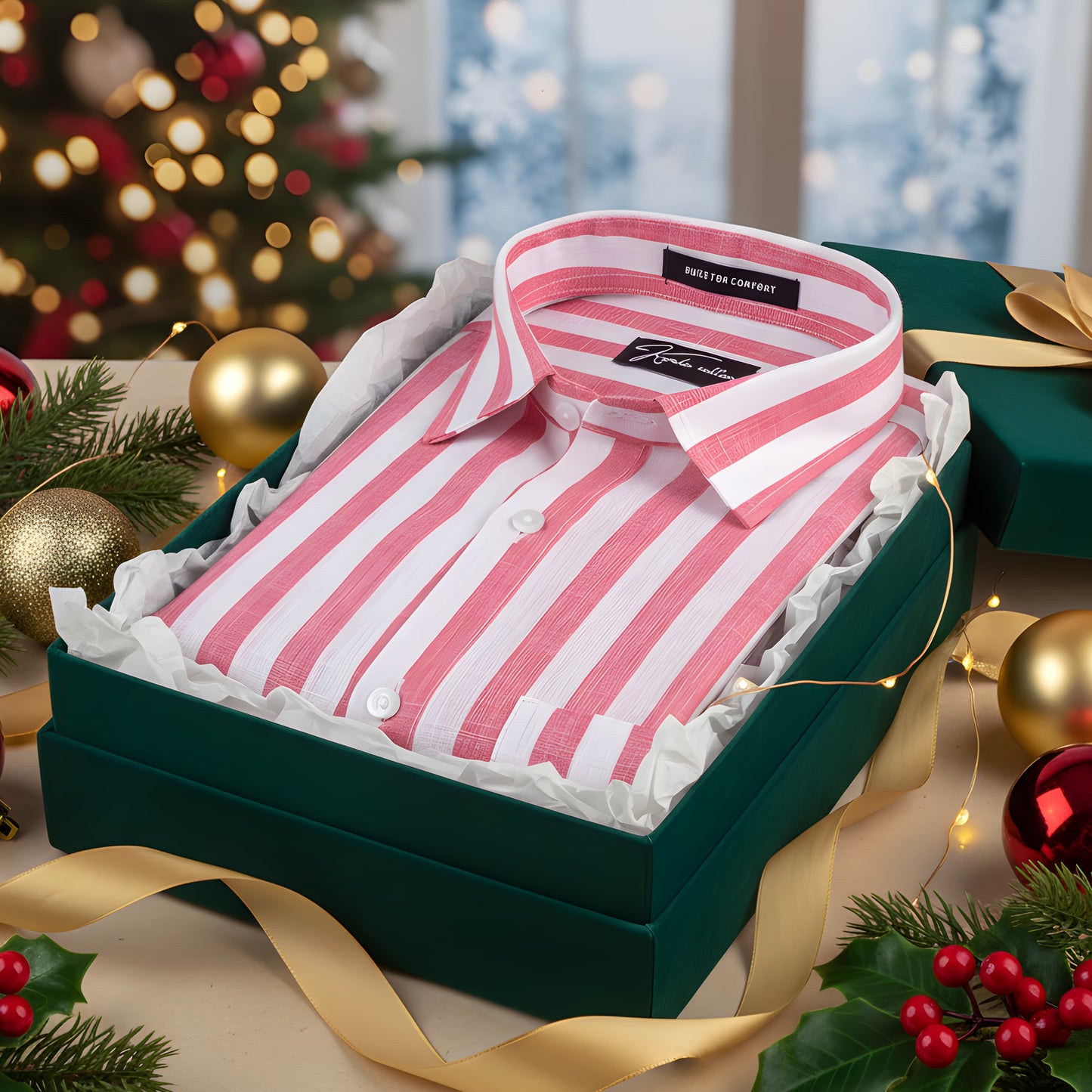 Linen White With Pink Patta Print Shirts For Men