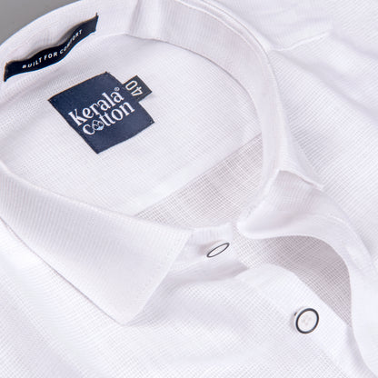 Italian linen Structure White Shirts for men