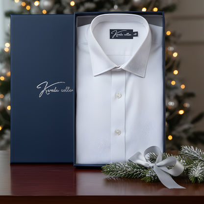 Dobby Special White Shirt For Mens