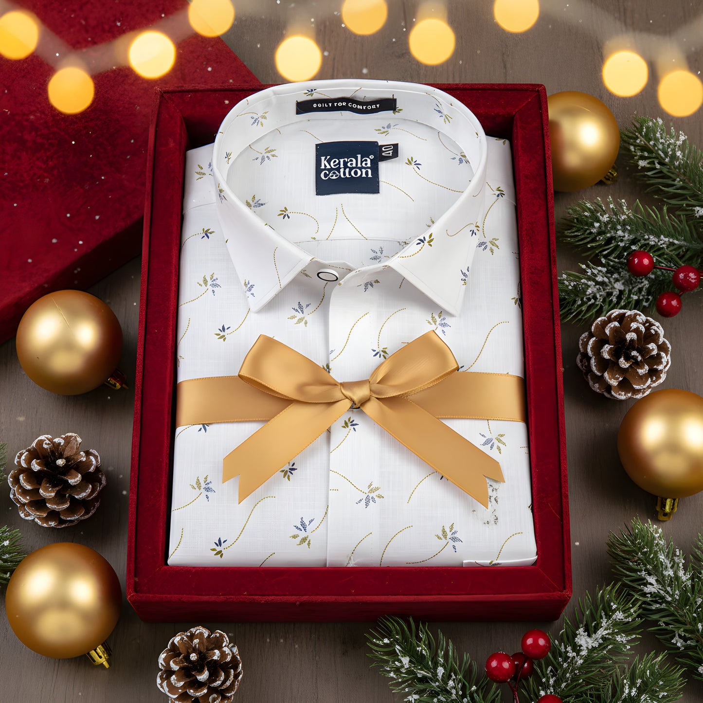 Turkey Linen White With Mehandi Flower Print